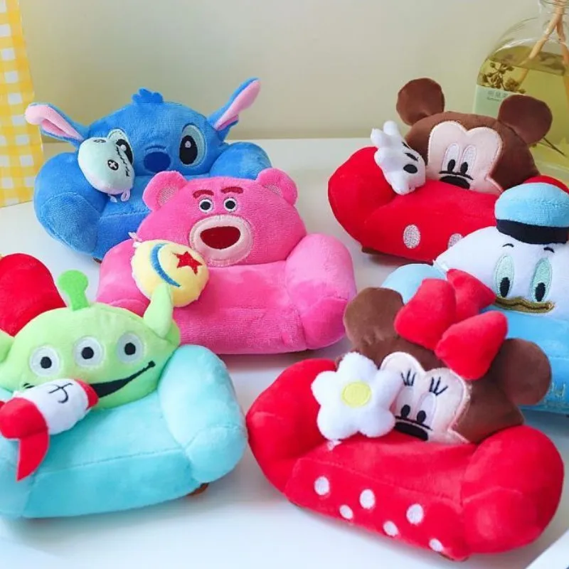 New Disney Cute Plush Sofa Mickey Minnie Winnie The Pooh Lots-o-huggin Bear Alien Donald Duck Stitch Sullivan Mike Doll Gift Toy