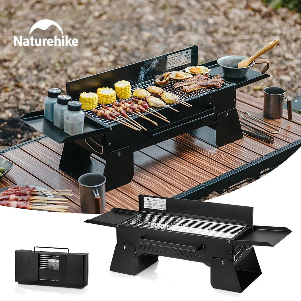 

Naturehike 2025 New Camping Grill Widen Easy Clean Bbq Cookingware Side Hanging Outdoor 2-5 Person Kitchen Picnic Barbecue Grill