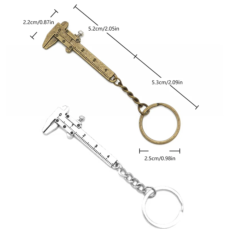 Миниатюрная металлическая линейка, штангенциркуль с нониусом, портативный брелок для ключей 0-4 см, сумка для инструментов для измерения, автомобильный подвесной аксессуар, Штангенциркули для ювелирных изделий