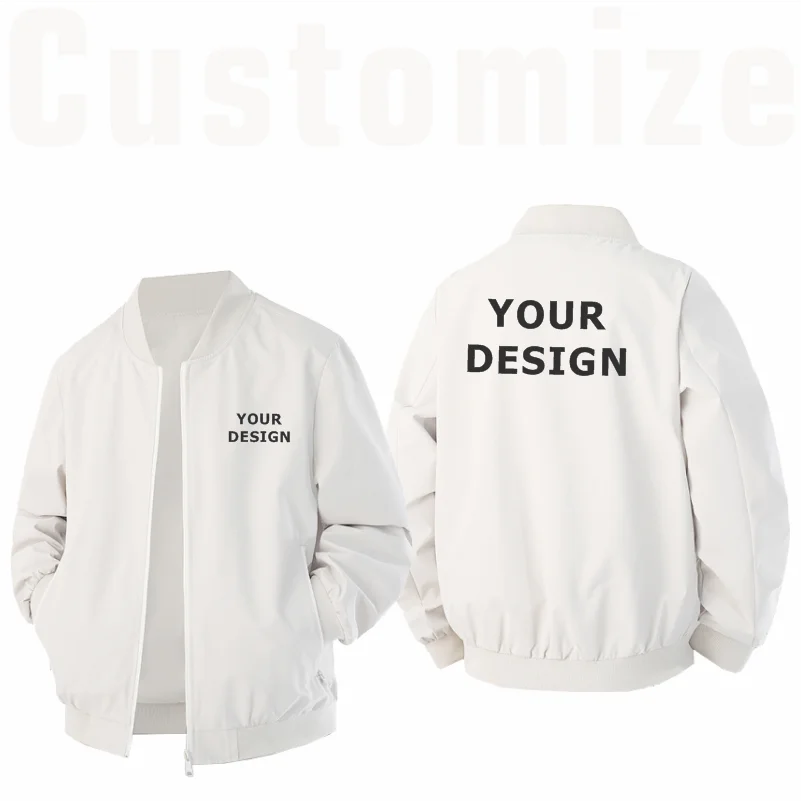 

Spring And Autumn New Baseball Collar Loose Solid Color Jacket Men's Business Casual Thin Coat Trend Customize Your Design