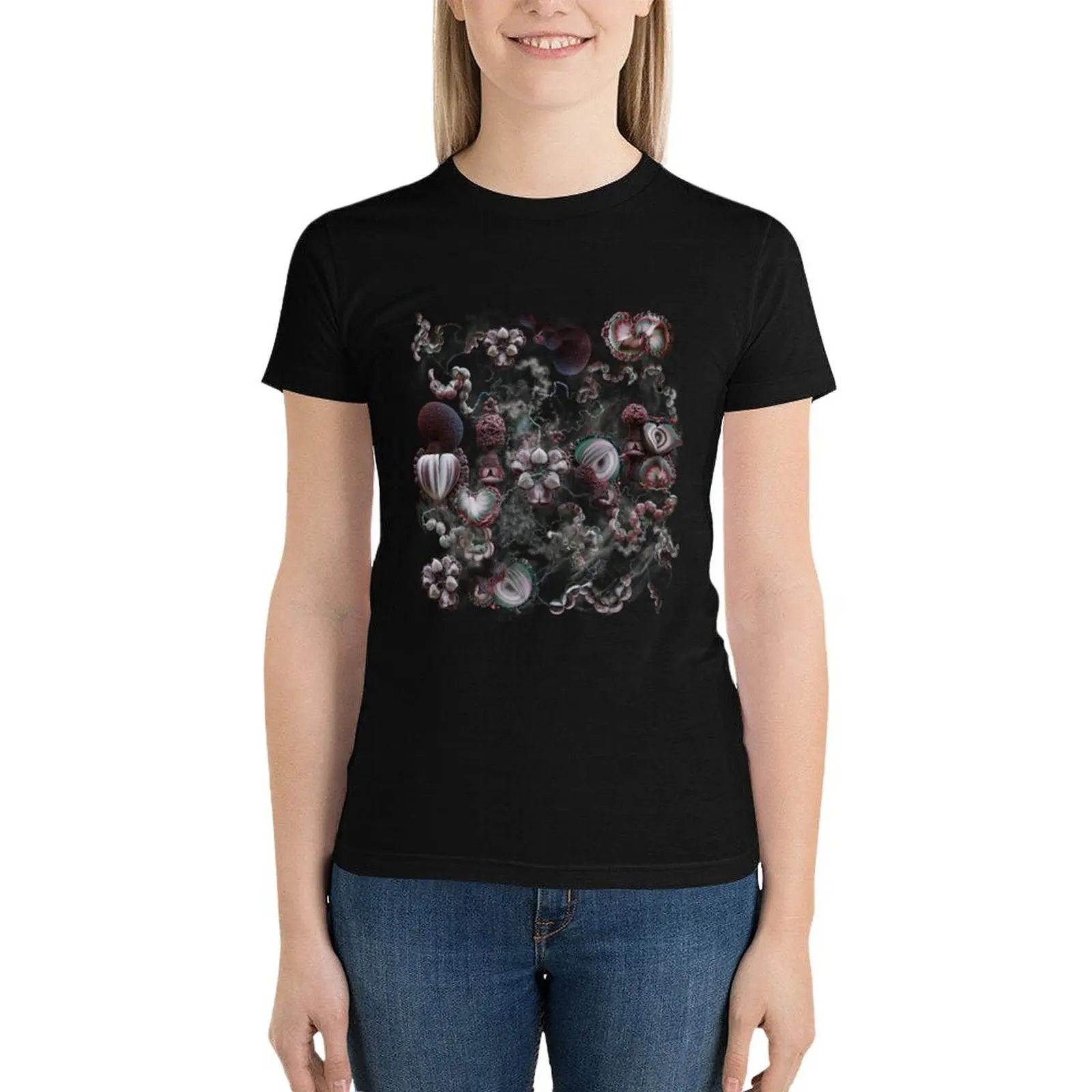 Camiseta gráfica Bjørk Fossora Fungi para mulheres, tops de verão, roupas estéticas, secagem rápida