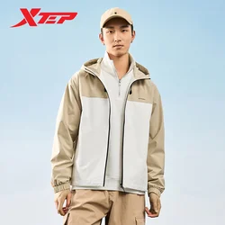 Xtep Jacket Coat For Men And Women 2024 Spring Wind Proof Quick-Drying Unisex Coat Hooded Couples Outdoor Tops 876127150128