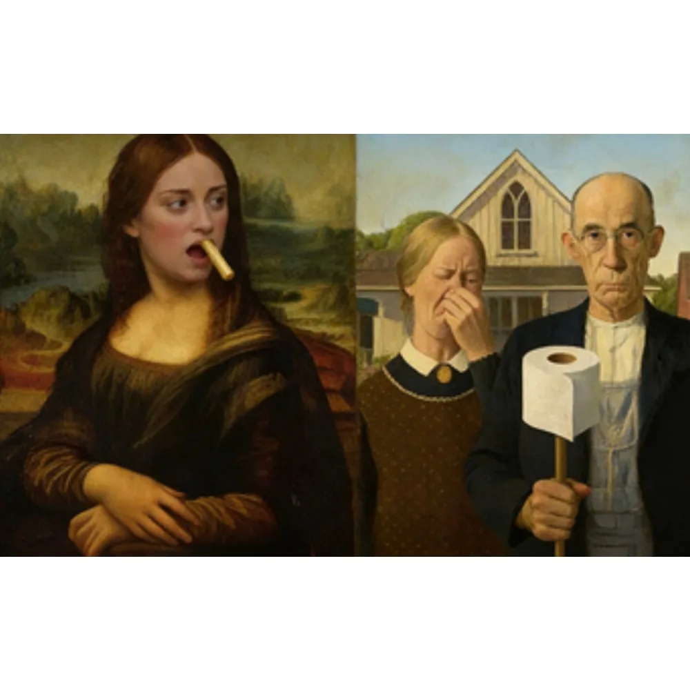 1 Stück rahmenloses lustiges Mona-Lisa-Capybara-Leinwandbild, ausgefallener Tier-Kunstdruck