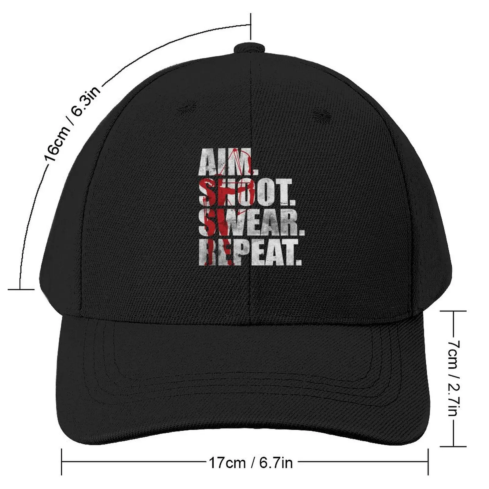 Archer Apparel Bowhunting Aim Shoot Swear Repeat Archery Baseball Cap funny hat party Hat Women Hats Men's