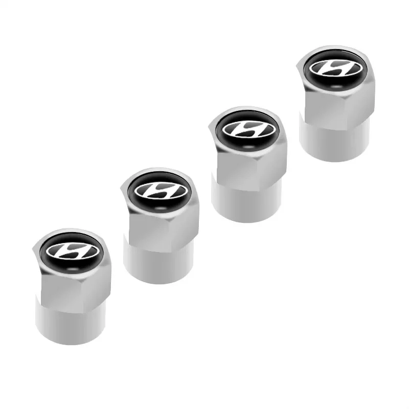 4 قطعة عجلة تصفيف السيارة الجذعية الهواء الإطارات صمام الإطارات قبعات شعار غطاء لشركة هيونداي إلنترا جيتز كريتا I30 IX25 IX35 اكسسوارات السيارات