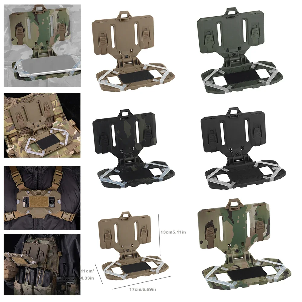 Tactical Chest Mobile Phone Plates Vest Holder Plates Carrier Panel  Tactical Molle Folded Iphone Navigation Board