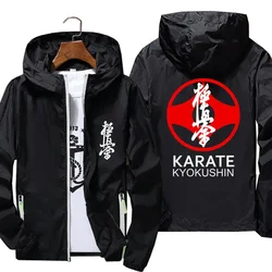 Symbol Karate dla mężczyzn Kyokushin i kurtka Bomber Kanji wiatrówka skóra Streetwear odblaskowy płaszcz przeciwsłoneczny modna odzież