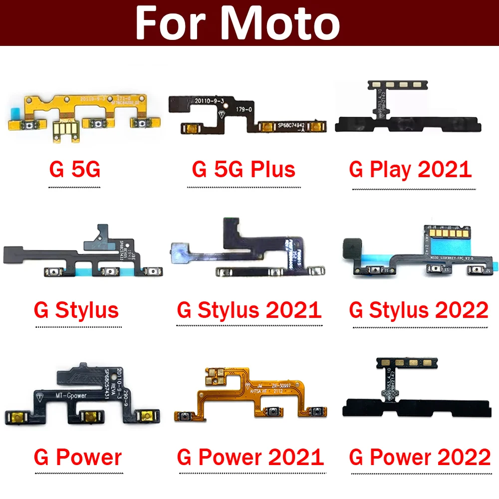 Power On Off Volume Side Button Key Flex Cable For Motorola Moto G 5G Plus G Power Stylus Pure 2022 2021 5G