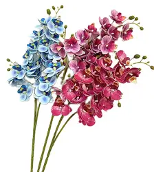 Latex Butterfly Orchid Flowers, 21 Heads, Real Touch Artificial Mini Phalaenopsis Orchid, Good Quality