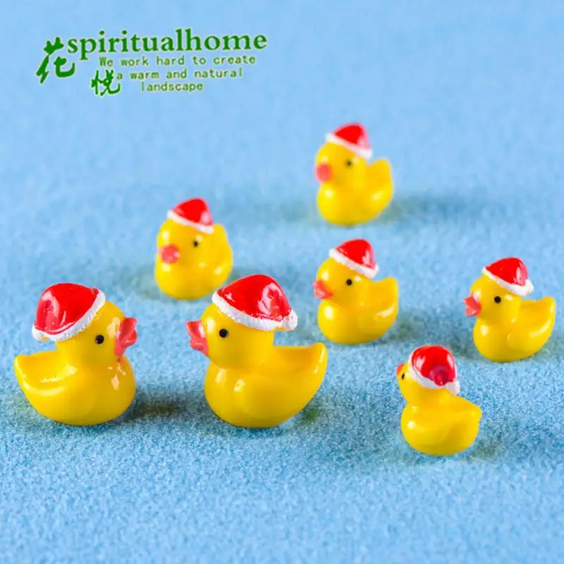 100/50pcs Yellow Rubber Ducks Set Miniature Fairy Garden Landscape Dollhouse Cute Decoration  Accessories For Kid Play Time Gift