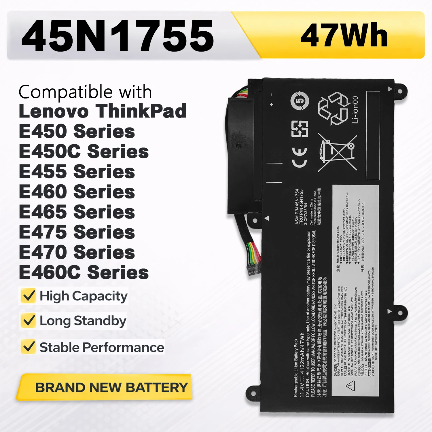 PowerHub 45N1755 Laptop Battery For Lenovo ThinkPad E450 E450C E455 E460 E460C 45N1752 45N1756 45N1753 45N1757 45N1754
