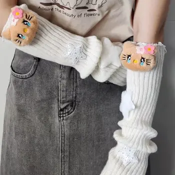 Sanrio Kawaii Hello Kitty Kryt na ruku Anime Teplý Y2K Hottie Roztomilý pletený kryt na ruku Rukavice bez prstů pro dívky Dárek 6 nejlepší prodej Ohřívač vosku Hello Kitty - №3