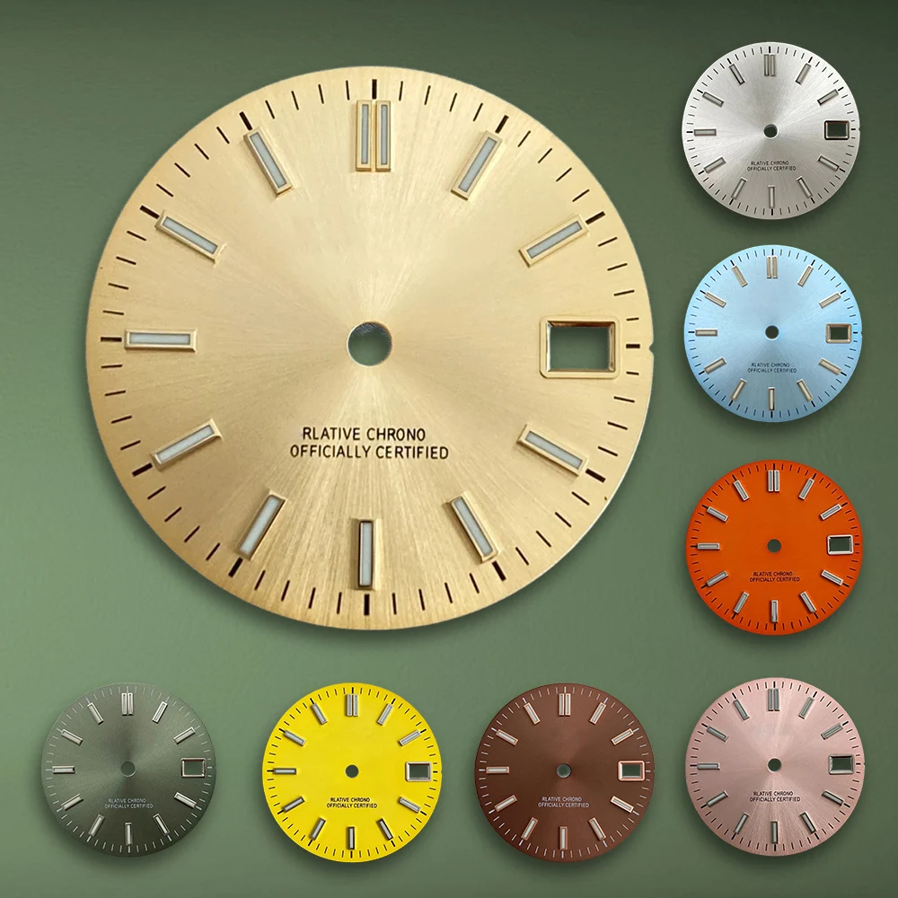 جديد 28.5 مللي متر S شعار journa-l أشعة الشمس الهاتفي صالح NH35/NH36/4R/7S اليابان حركة الأخضر مضيئة ساعة تعديل الملحقات #1