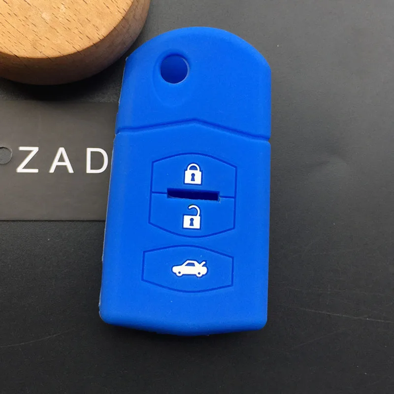 Silicone car key cover case for MAZDA 3 5 6 CX-5 CX-7 CX-9  Housing Miata MX-5 MPS   SP23 3 button floding key