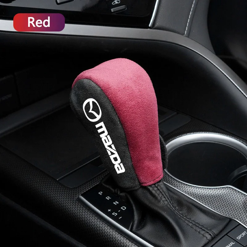 Car Shift Handle Suede Cover Non-Slip Wear-resistant Shift For Mazda 2 3 6 8 RX8 MX3 CX4 CX-5 CX-7 CX-9 MX5 CX30 Car Accessories