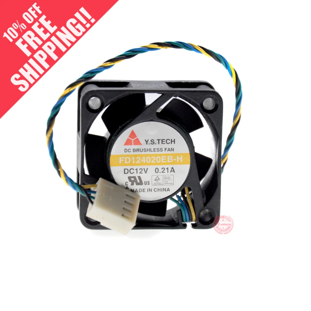 

НОВЫЙ Y.S.TECH FD 124020 EB-H 4020 4 СМ 4-контактный 12 В 0,21 А охлаждающий вентилятор