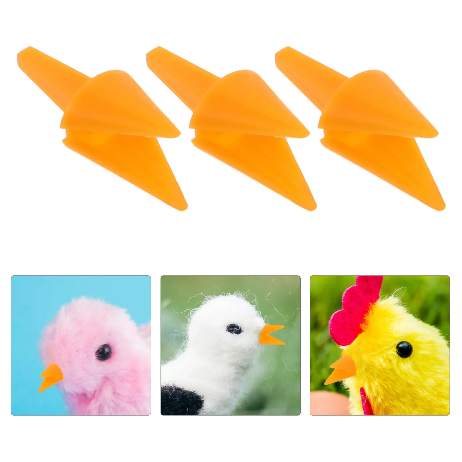

100 шт. миниатюрных пластиковых клювов для кур, для пасхального декора, наборы для изготовления цыплят своими руками, творческие развивающие поделки, вставки для клювов птиц, маленькие птичьи клювы