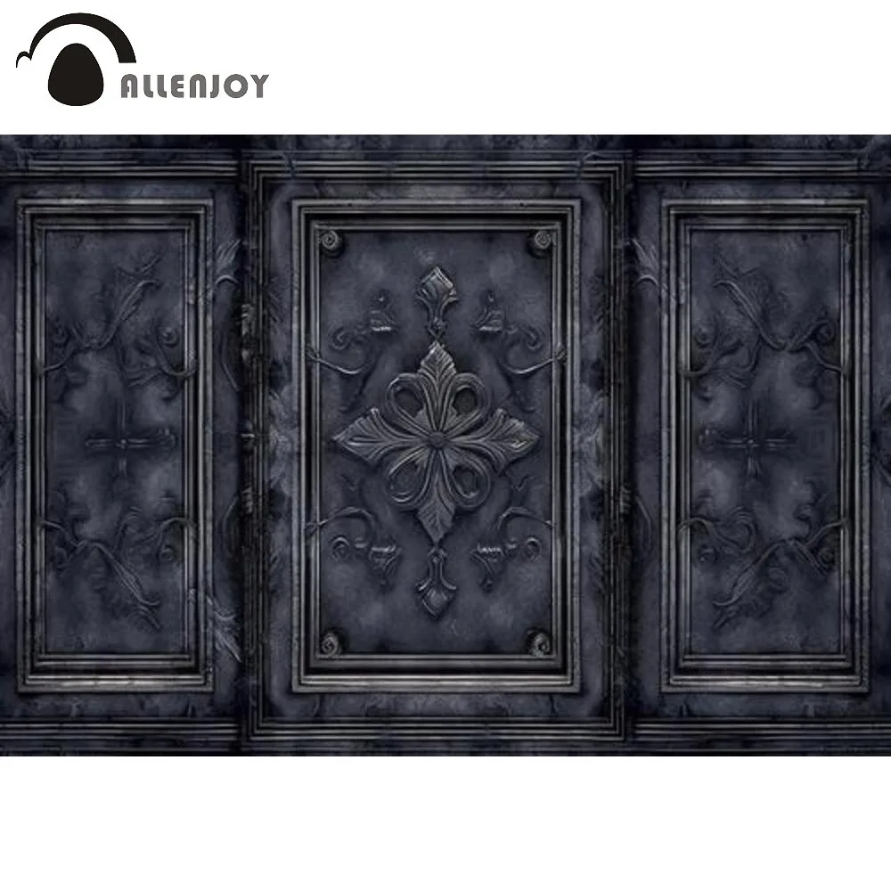 Allenjoy Medieval Door Decor Photography Backdrop Gothic Dark Wall Photoshoot Background