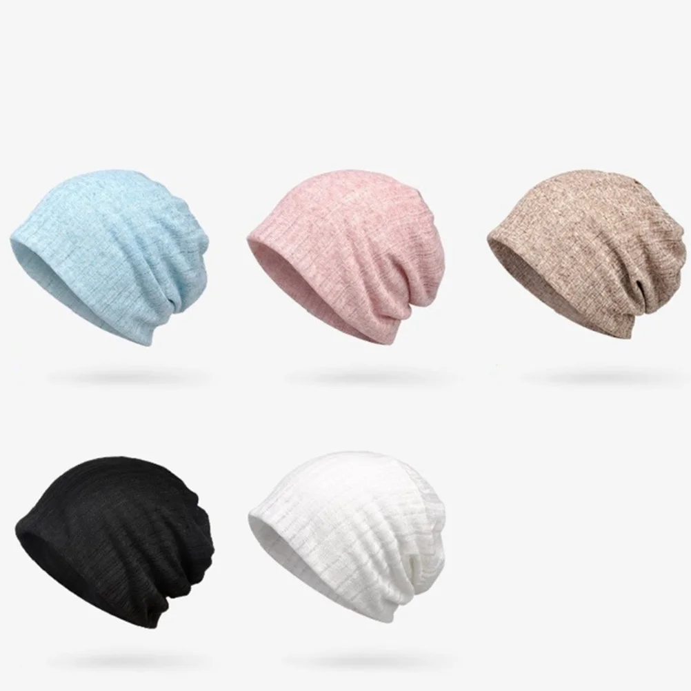 

Hats Baotou Scarf Beanie Neckerchief Hollow Out Cotton Cap Versatile Blue Turban