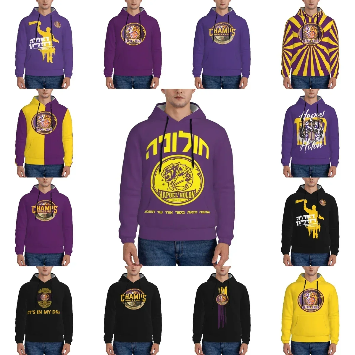 

Hapoel Holon Basketball Men's Pullover Hoodie Casual Hooded Sweatshirt Best Hoodies Sportswear Tracksuit with Pocket