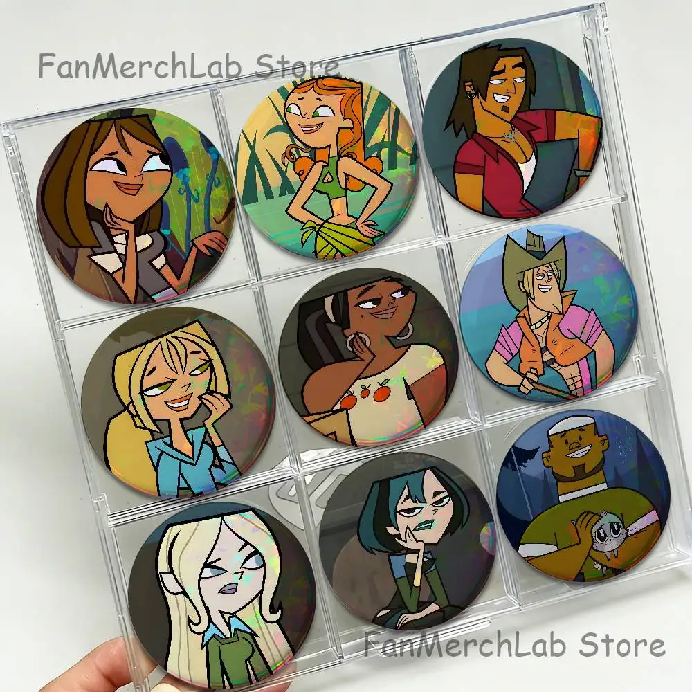 T-Total Drama Island Game Cartoon Anime Music Button Pin Broche Bijou Décoration Cadeau 22mm 32mm 44mm 58mm 75mm