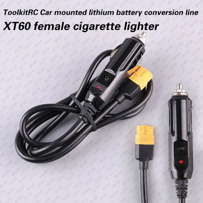 ToolkitRC Outdoor Car Charging Cable, Model Airplane Car Cigarette Lighter To XT60 Female Lithium Charger DIY Conversion Cable