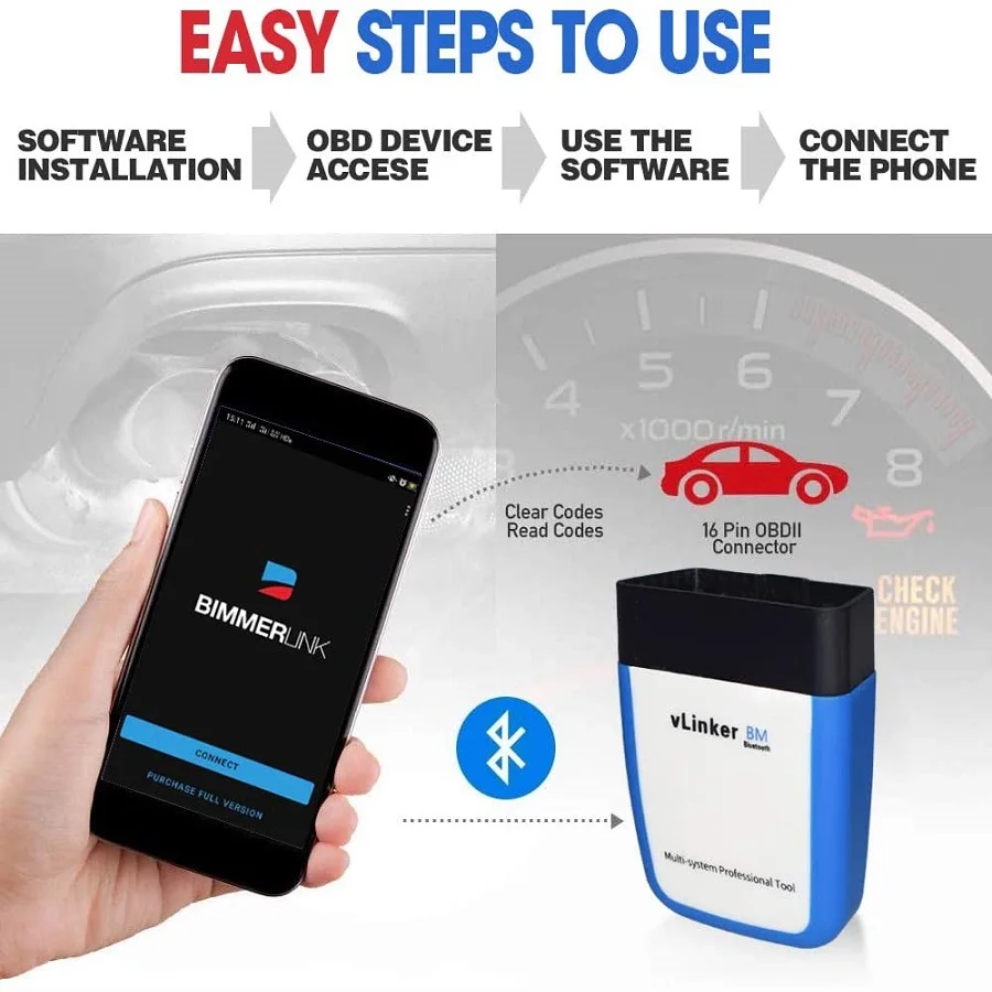 VLinker BM 3.0 ELM327 Code Readers Scanner Auto Code Reader Diagnostic Tool BT OBD 2 Car Diagnostic Auto Scan Tool Car Scanner