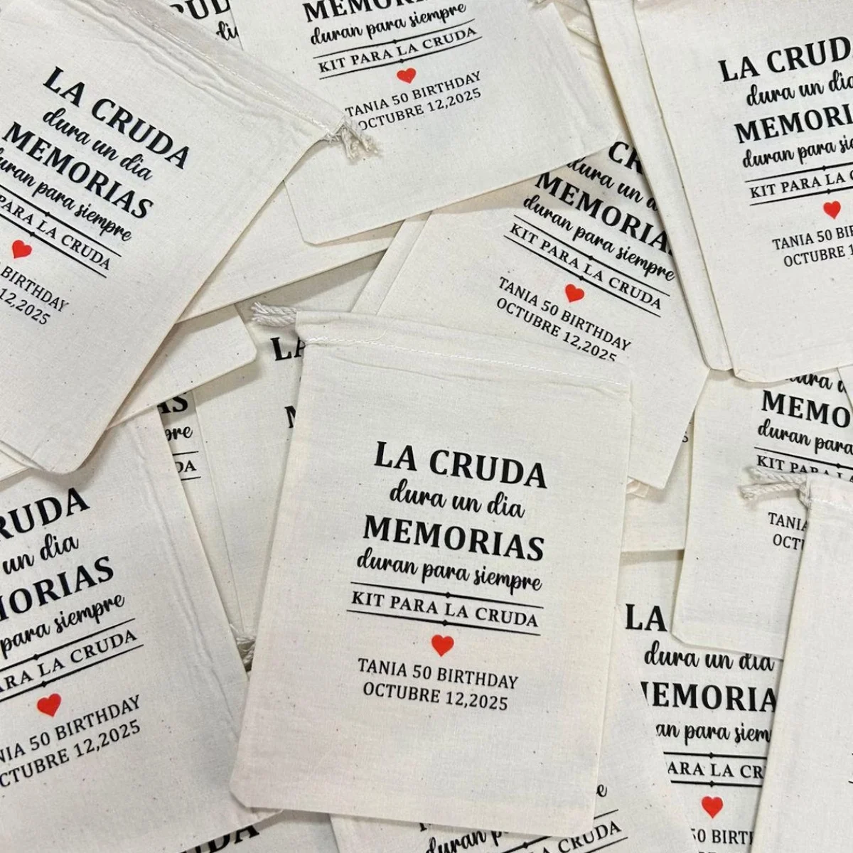 20 piezas bolsas personalizadas para kit de resaca La Cruda, bolsas para la resaca solo el último al día, bolsa para botiquín de resaca de México, bolsa de recuerdo de boda personalizada, H