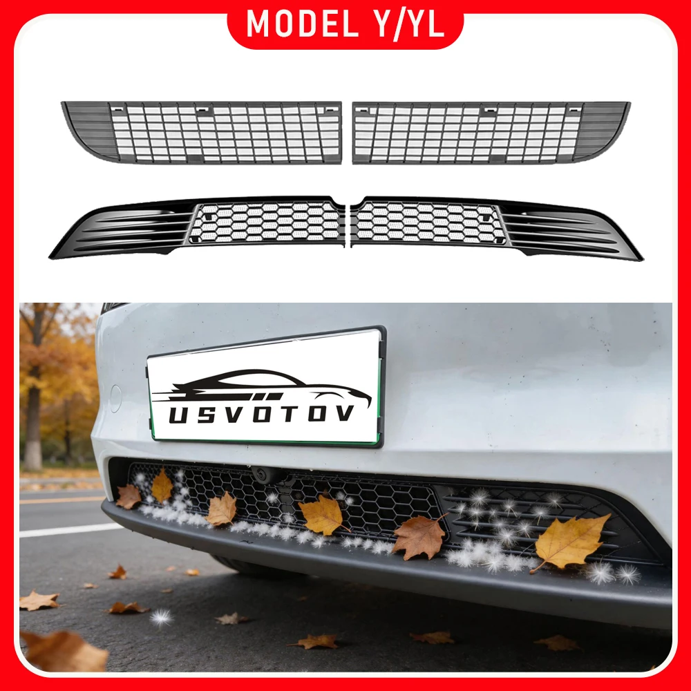 For 2025 2026 Tesla Model Y Premium Juniper Model YL Grille Mesh Inserts Front Air Inlet Vent Grille Cover Bumper Protector Trim