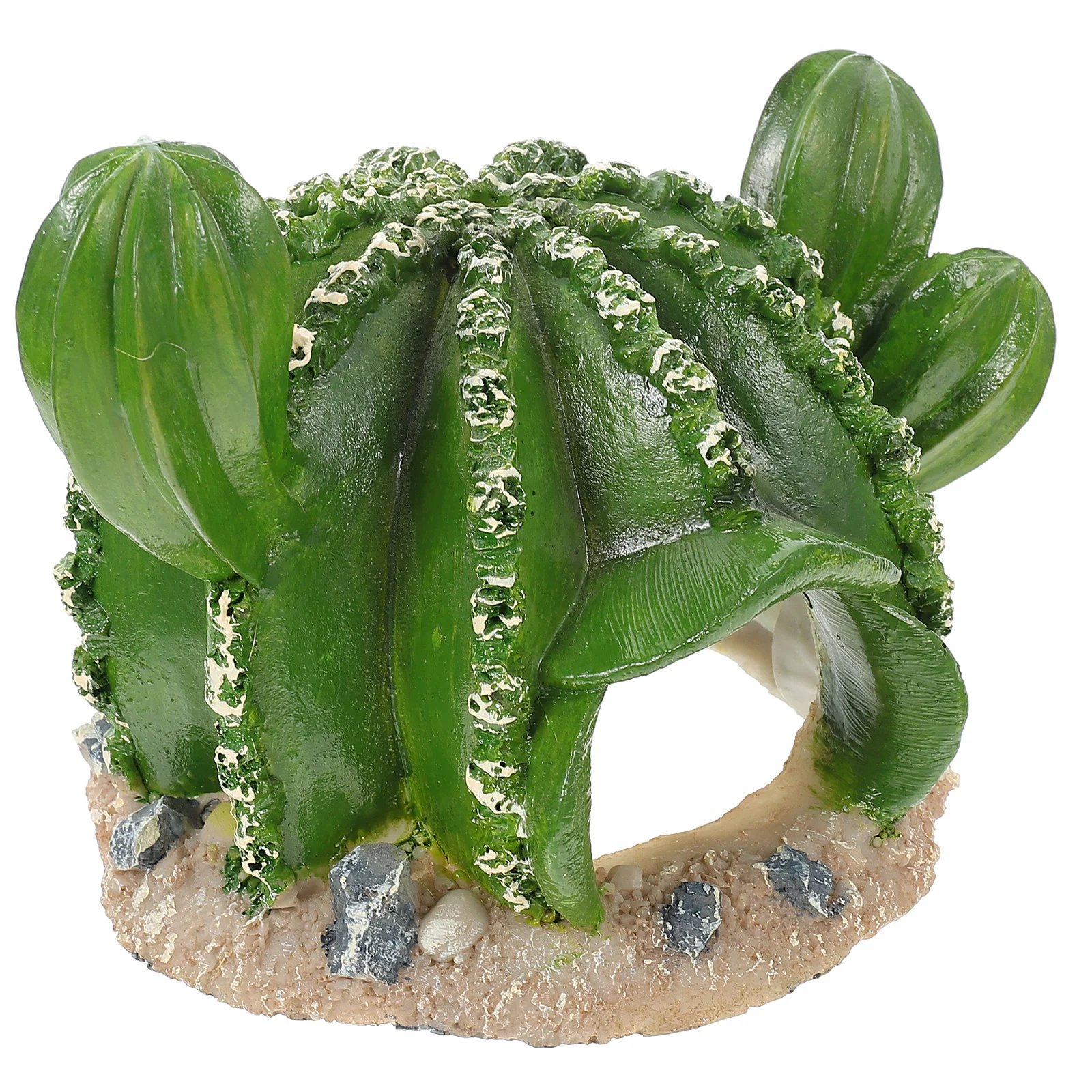 

Safe Non-Pollutant Resin Cactus for Reptile Tank Multi-Functional Hideout Reptile Plants Decorative Shelter Lightweight Ornament