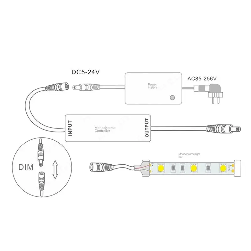 2X RF Remote Controller LED Dimmer DC5V-24V Brightness Adjustment 14-Key Dimmable Connector Switch For LED Strip Light