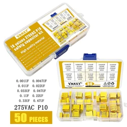 10 values kit 275VAC Polypropylene film capacitor X2 0.001uf 0.0047uf 0.01uf 0.022uf 0.033uf 0.047uf 0.1uf 0.22uf 0.33uf 0.47uf