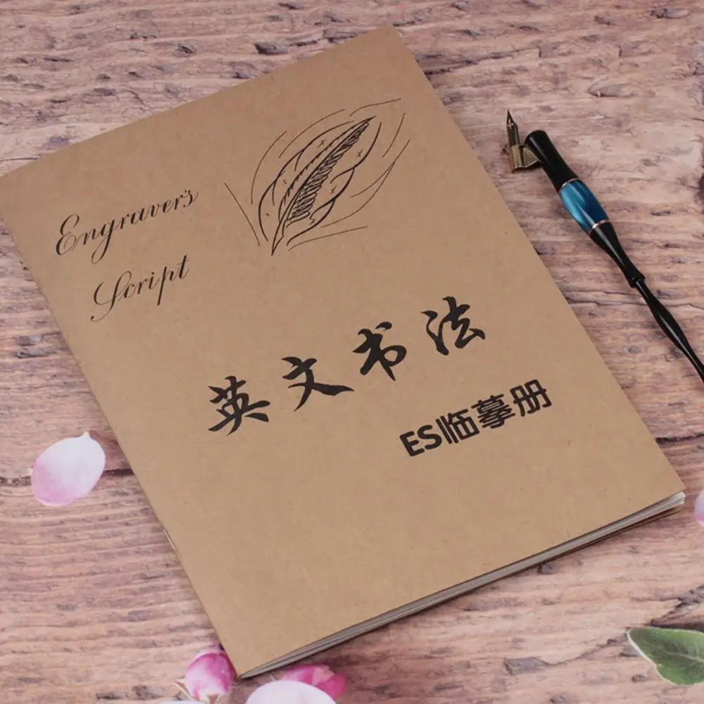White Cardboard Calligraphy Copying Workbook English Calligraphy Handwriting English Font Learn Gothic Calligraphy
