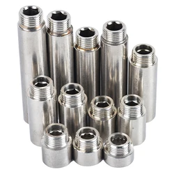 Stainless Steel Pipe Fitting Extensão, macho e fêmea Rosca, Cozinha Água Tap Adapter Connector, BSP 1/2 