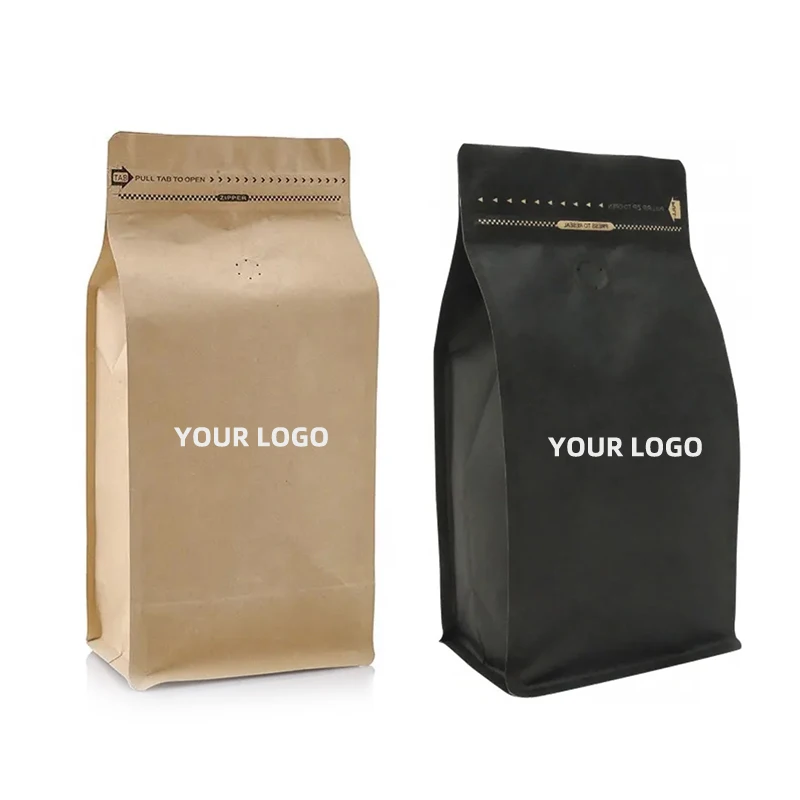 Bolsa Ziplock biodegradável, Folha de alumínio, Embalagem Stand Up Pouch, Resealable Matt Coffee Bag com produto personalizado