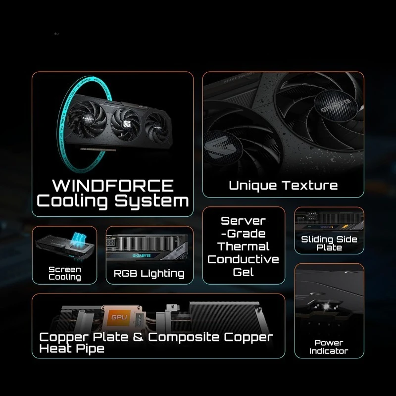 بطاقة رسومات Radeon RX 9060 XT Gaming OC 16G، PCIe 5.0، 16GB GDDR6، GV-R9060XTGAMING OC-16GD بطاقة فيديو