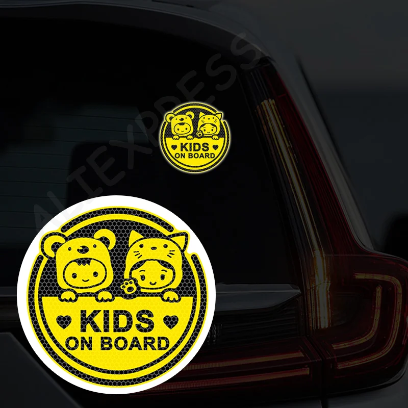 Mama In Car Baby Kids On Board Highly Reflective Stickers For Car Night Safety Driving Personalized Children Warning Sign Decals