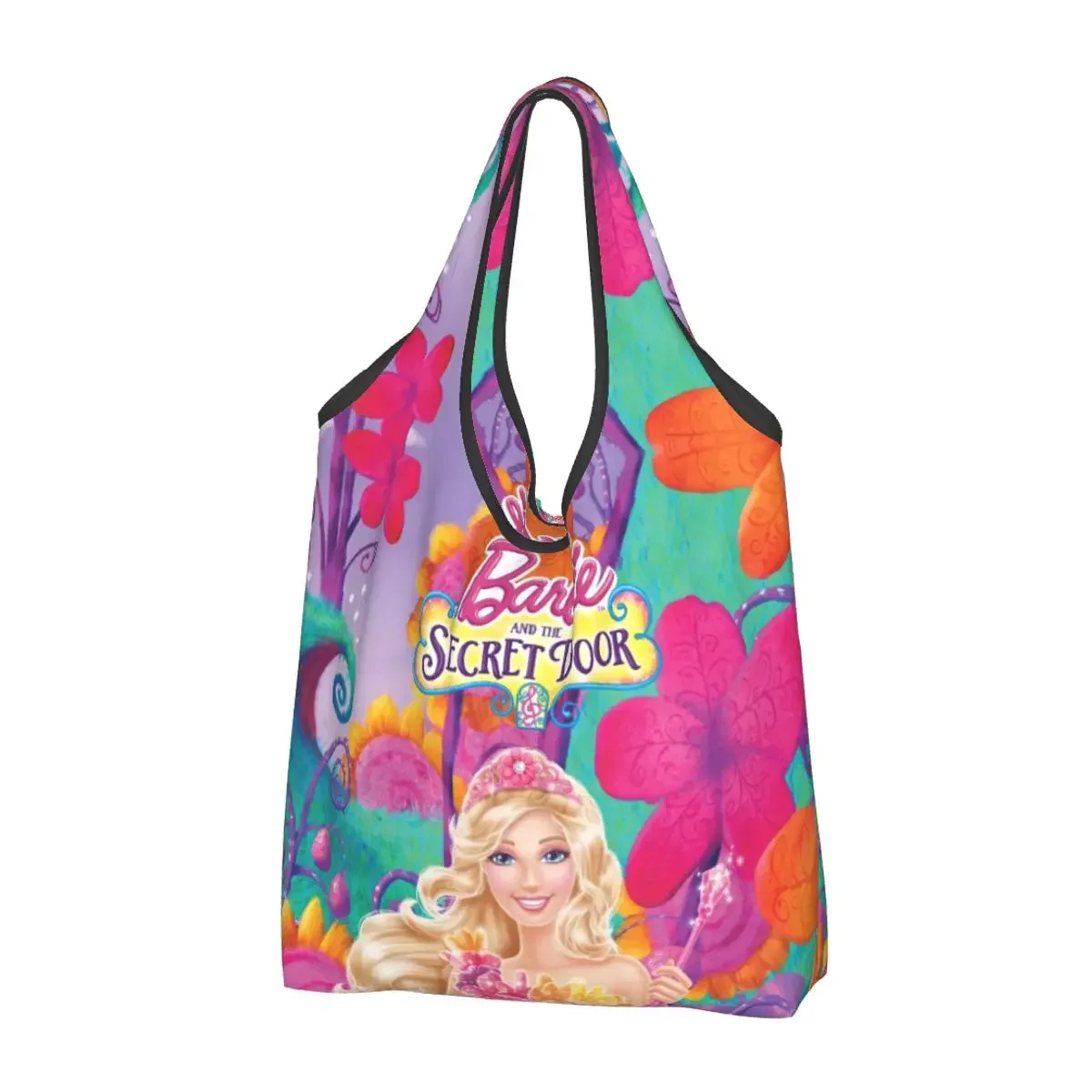 Anime Princess Charm School Groceries Shopping Bag Kawaii Shopper Tote Shoulder Bag Portable Fantasy Movies Handbag