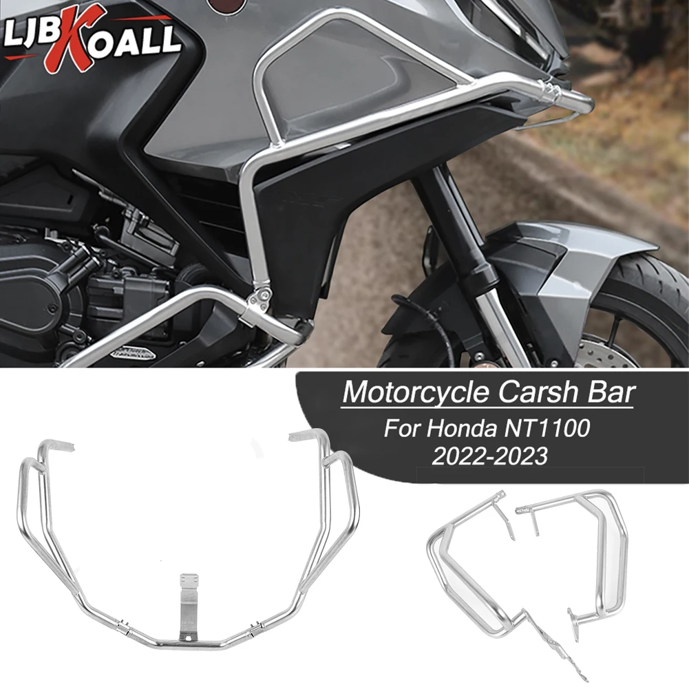 

NT1100 Upper Lower Crash Bar Engine Guard Bumper Frame Protector For Honda NT 1100 2022-2023 Stainless Steel Motor Accessories