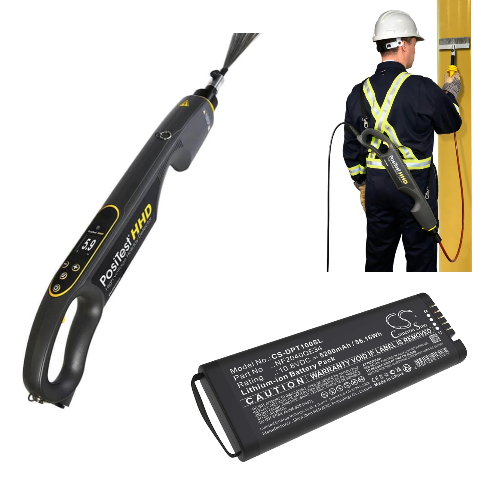 Replacement 10.8V 5200mAh Battery for Schiller AT102-G2, For Keysight U1610A U1620A, For Olympus EPOCH 650,For Defelsko PosiTest