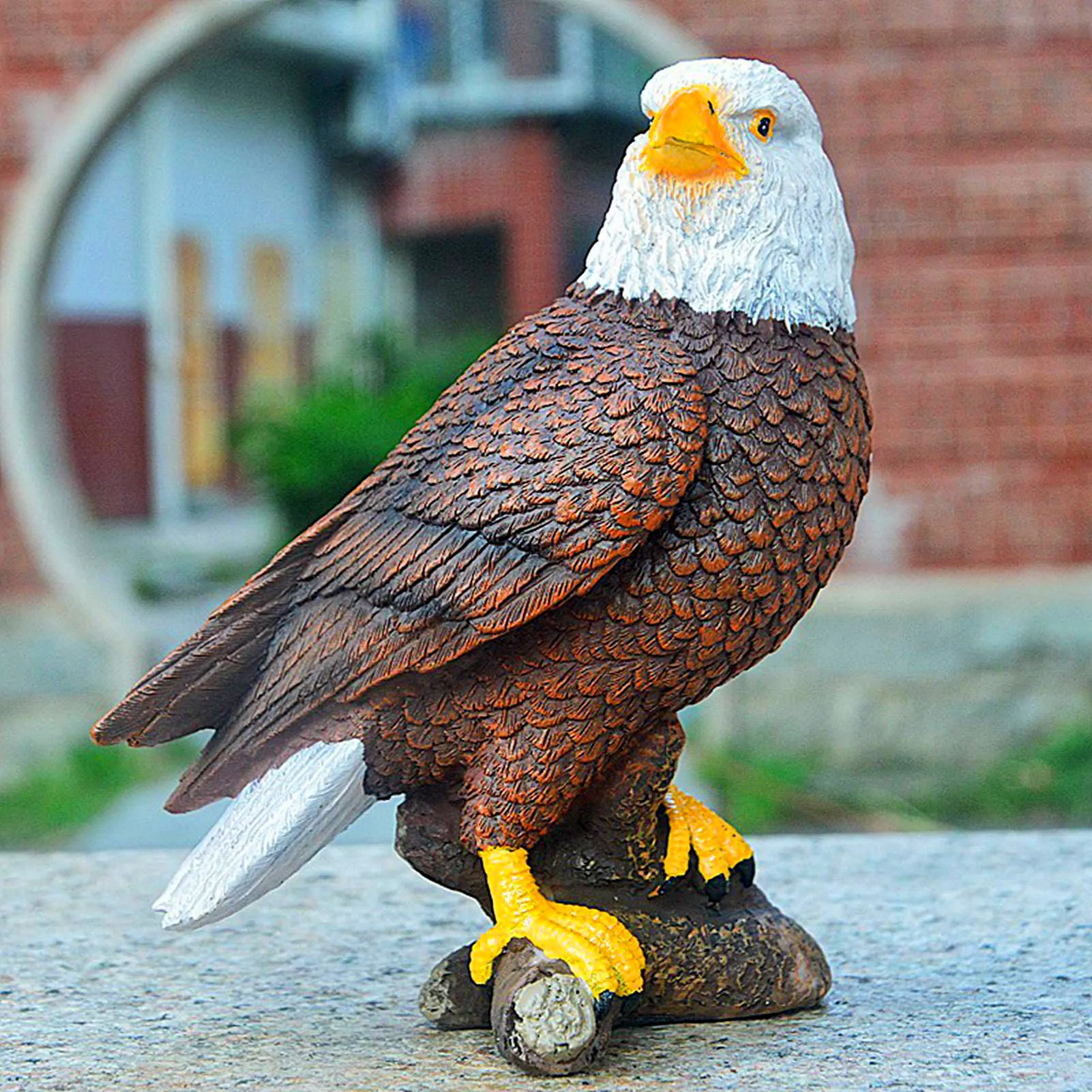 

Bald Eagle Statue Head Turn Style Rich Details Stable Durable Resin Patriotic Eagle Figurine For Office Family Cafe