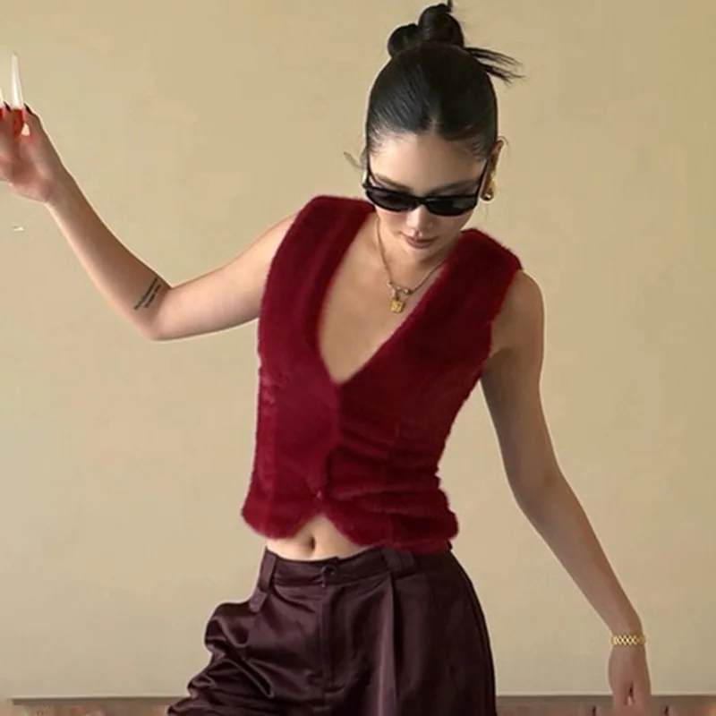 

Vests Waistcoats Thin Womens Vest Unisex Spring Cashmere Lined Waistcoat Comfortable Gentle Leisure Minimalist Urban Modern Sexy