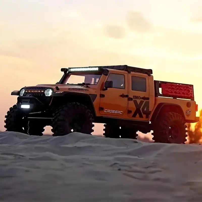 1/8 Dual Speed 4WD RC Rock Crawler Truck, Reinforced Nylon Frame High Power LED Light Long Distance Remote Hobby Vehicle