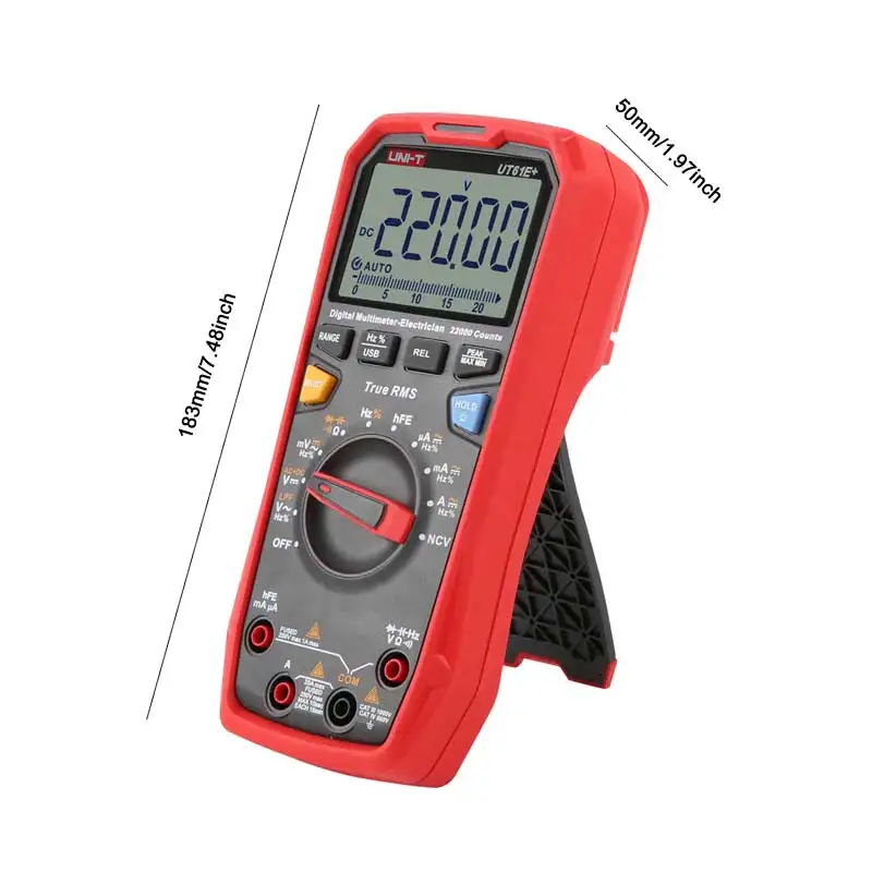 جهاز اختبار متعدد رقمي UNI-T UT61B+UT61E+UT61D+، صحيح RMS 1000 فولت التيار المتناوب تيار مستمر الفولتميتر تستر أومتر السعة التردد