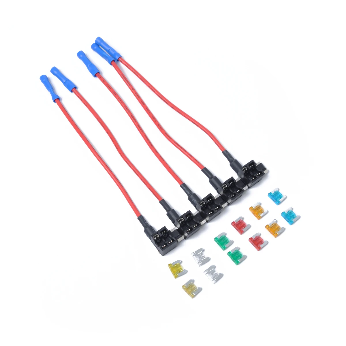 

5 pcs 32V Mini Holder Low Profile In-Line Car Fuse Tap Plug For Dvd Black 5A 10A 15A 20A 25A 30A Fuse