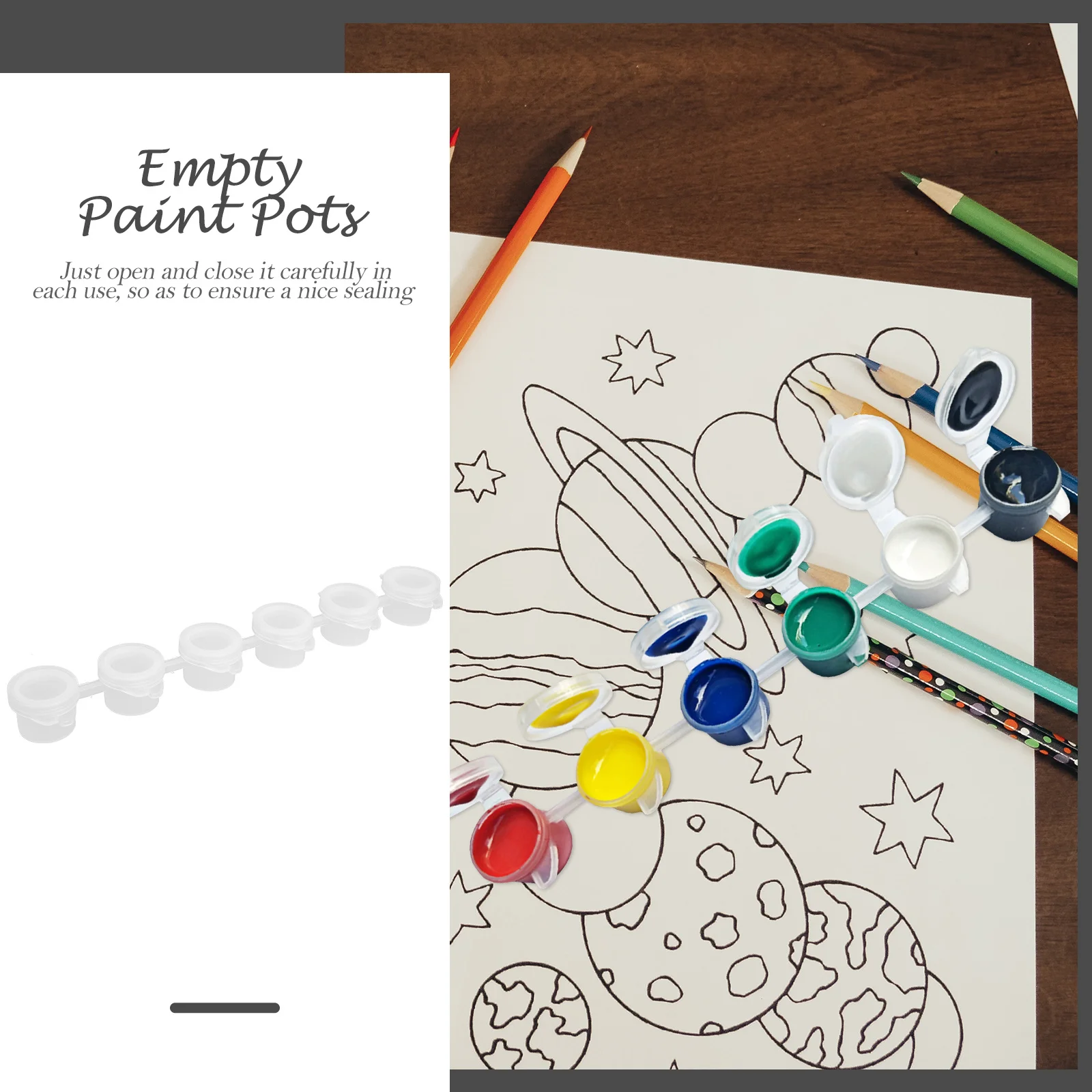 

40pcs 6-In-1 Pigment Box Empty Paint Pots Strips Pe Storage Case For Water Color Paint Diy Arts Crafts School Projects Pigments