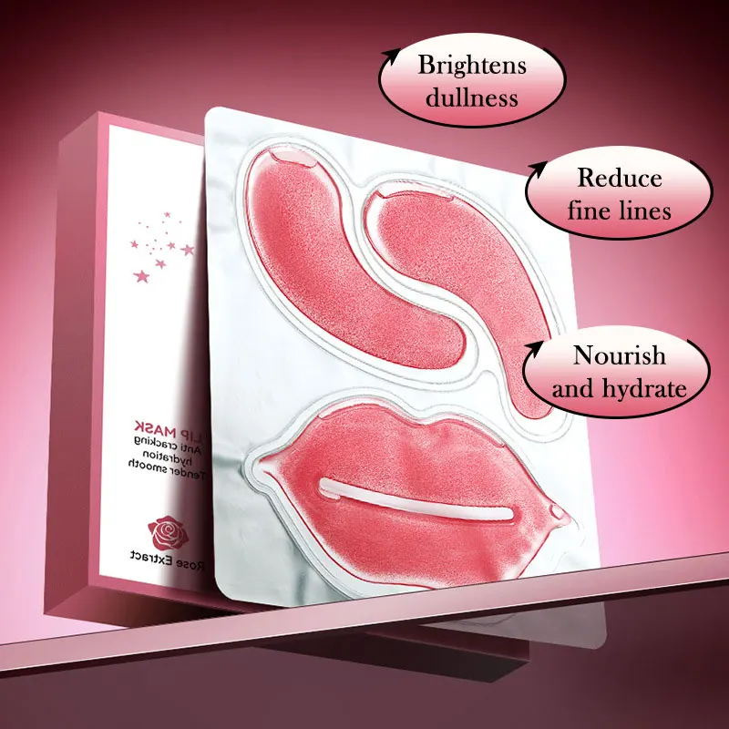 10pcs SADOER Collagen Lip Patches Eye Mask Sets Anti Dark Circles Eye Bags Removal Moisturizing Lip and Eyes Skin Care Products