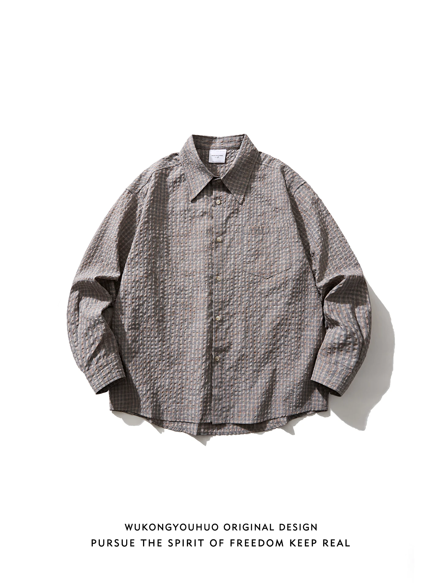 

Loose Long Sve Plaid irt ex Spring Casual Versatile Couple's irt American Retro Sle Wear-resistant Youth ular