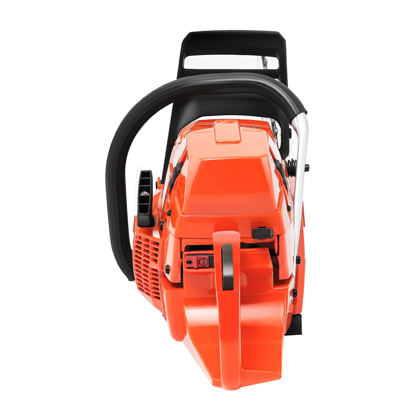 منشار سلسلة بنزين لاسلكي محمول مقاس 28 بوصة، منشار يعمل بالغاز، منشار كهربائي 71cc برأس طاقة أسطوانة واحدة مبرد بالهواء ثنائي الأشواط