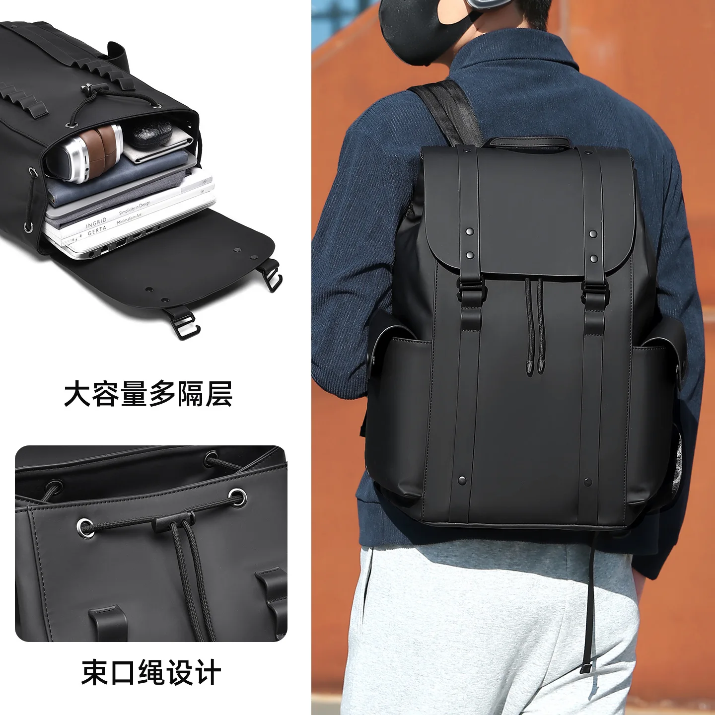 Backpack men's new trendy brand commuting fashion large capacity computer bag leisure travel backpack schoolbag women